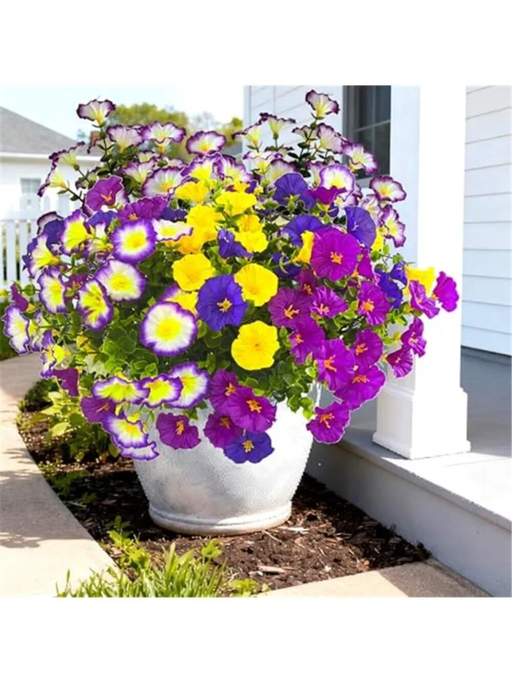 Fake Outdoor Flowers UV Resistant Faux Silk Morning Glory Spring Porch Decor 12